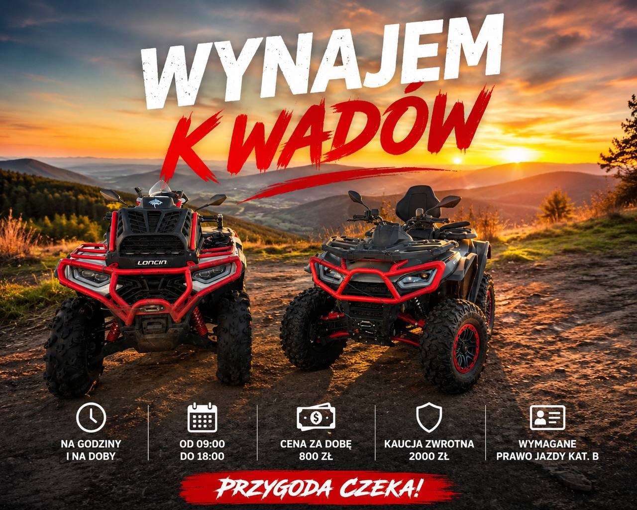 Oryginalna reklama: Wynajem kwadów